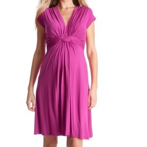 Seraphine Pink Fuchsia Knot Front Maternity Dress